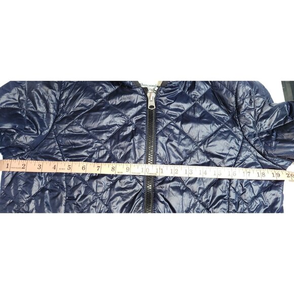 Abercrombie & Fitch Primaloft Lightweight Hooded Puffer Jacket Navy Blue Medium - Picture 7 of 10